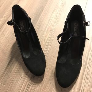 Black t-strap block heels size 8/39